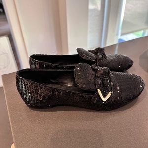 Louis Vuitton black glitter flats size 40